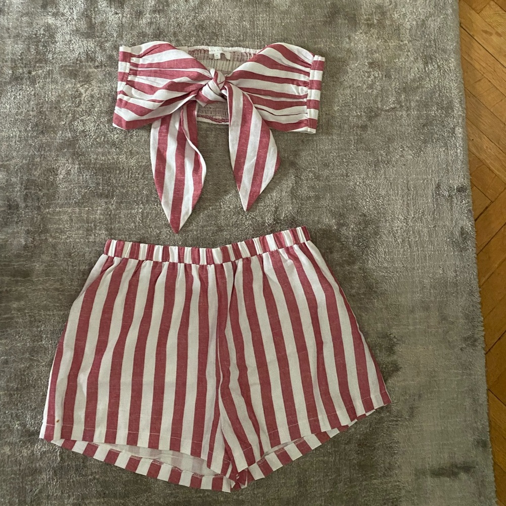 Red and white two piece